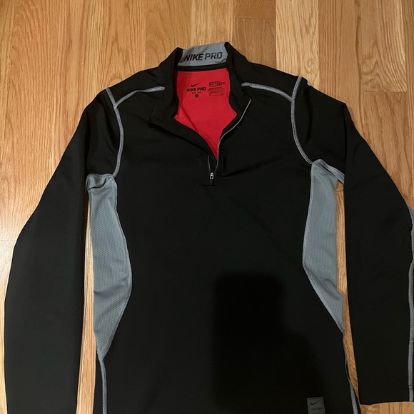 Nike Other - Nike Pro Pullover Mens Small Black Fitted 1/4 Zip Pro Combat Max Dri Fit
